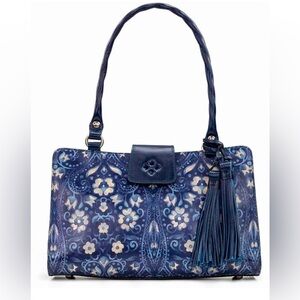 Patricia Nash Blue Floral Shoulder Bag